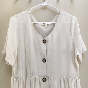 Cream Button Down Midi Dress - Piper & Scoot